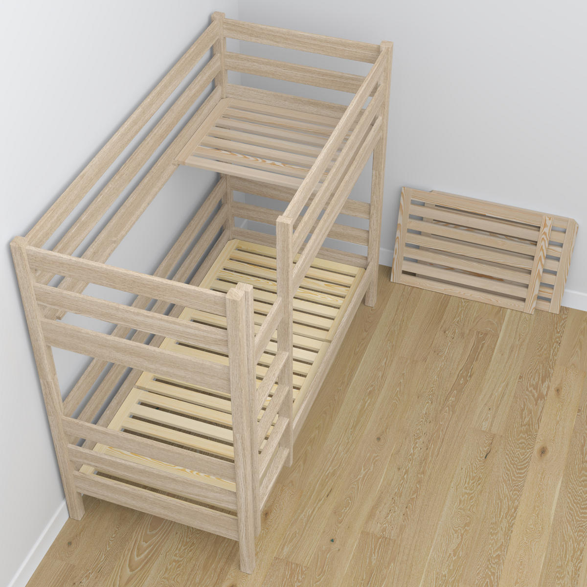 ETAGENBETT N01 mit Schublade Sonoma Eiche 90/190 - Sonoma Eiche, Naturmaterialien/Holz (90/190cm) - N-Wood