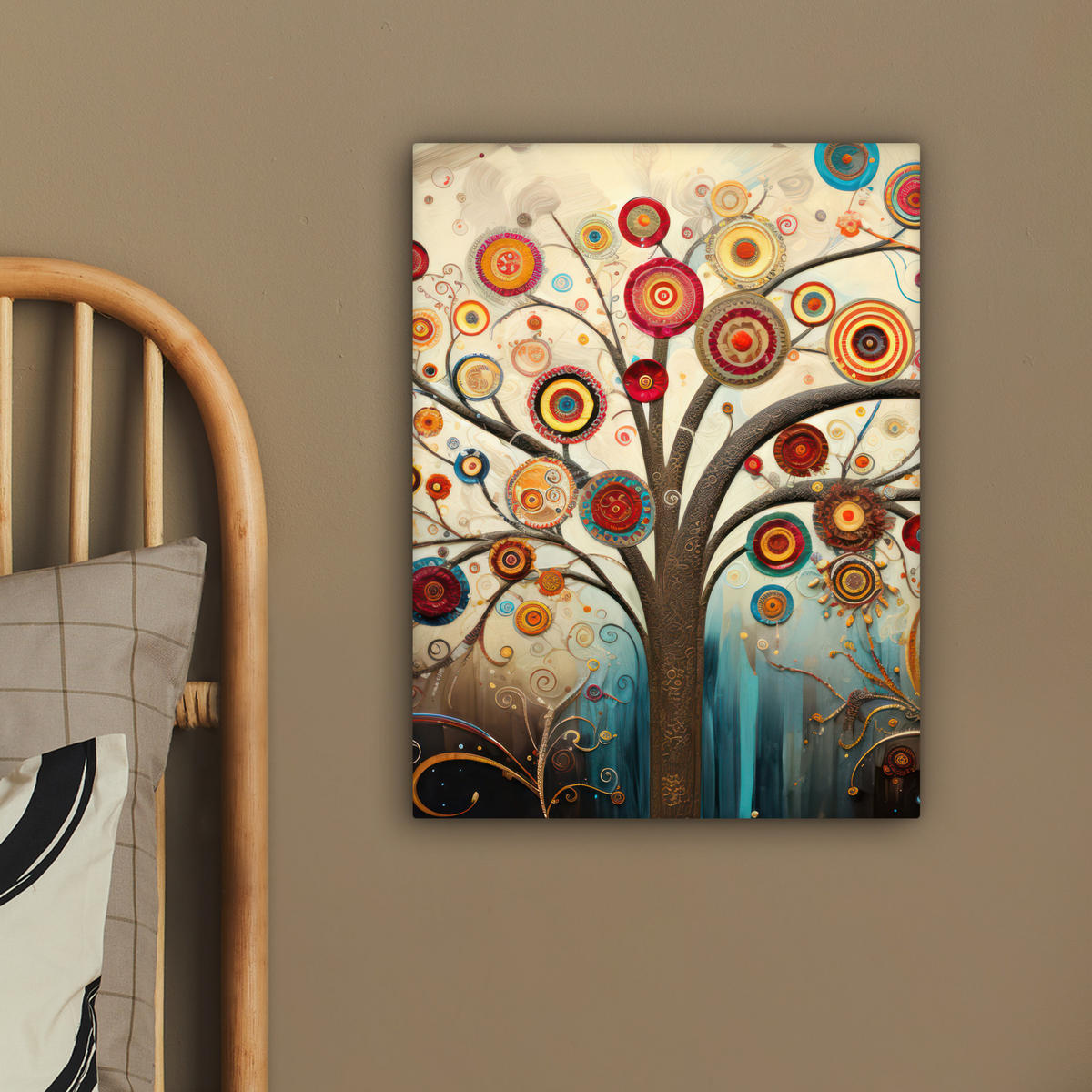 LEINWANDBILD Baum - Baum des Lebens - Farbe 30x40 cm - Braun, Textil (30/40cm) - MuchoWow