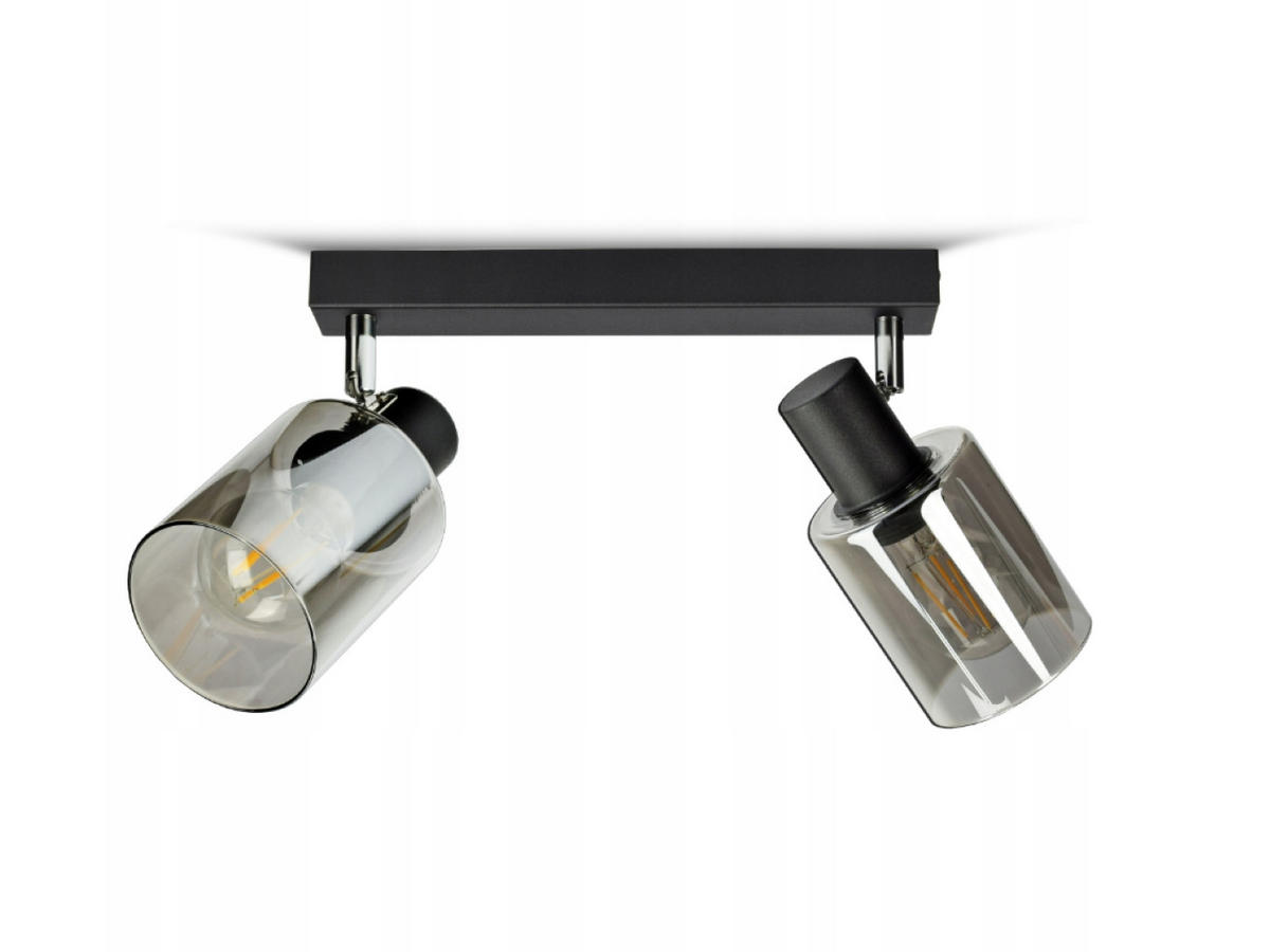 DECKENLEUCHTE TUBE - Transparent/Schwarz, Glas/Metall (9/32/22cm) - kiki design