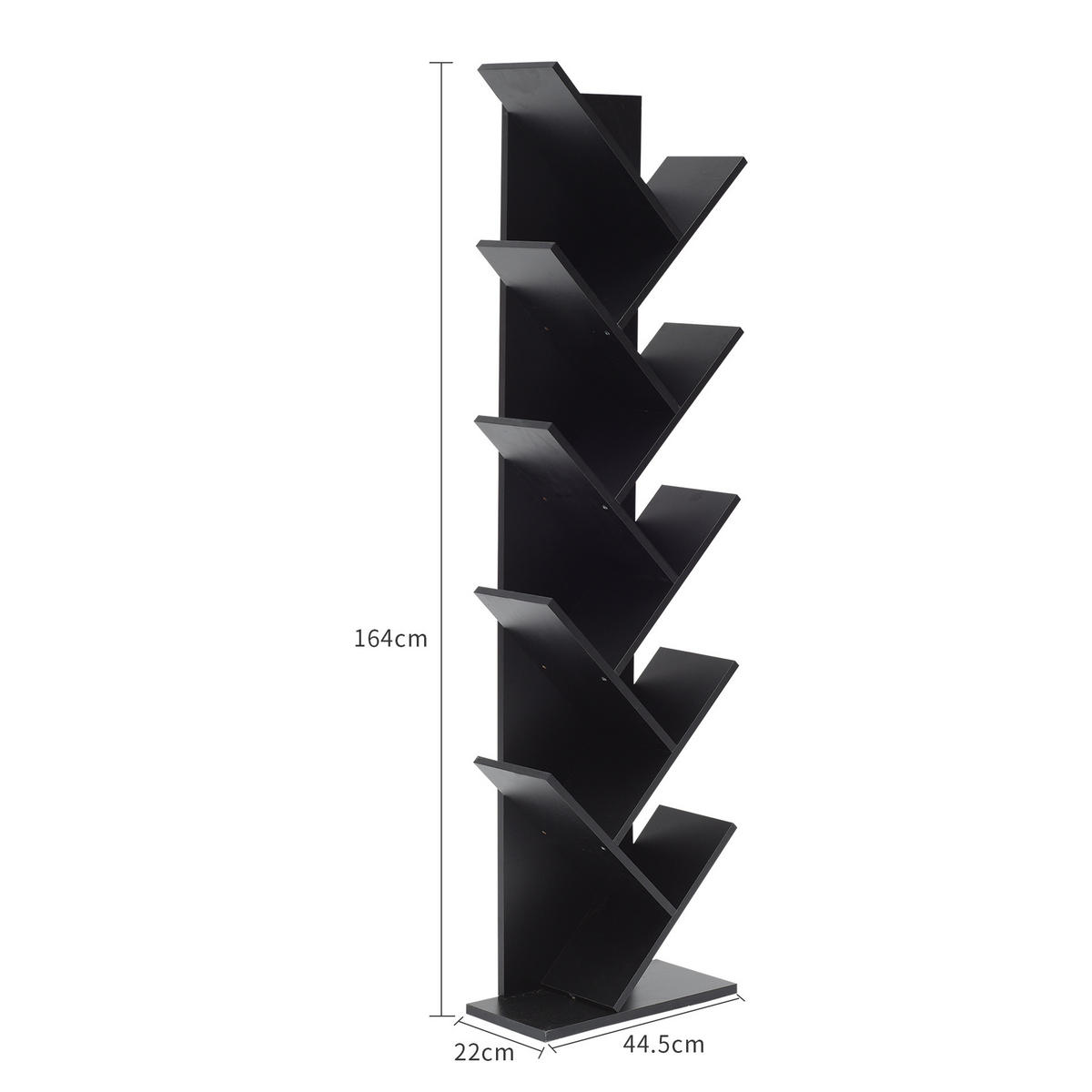 BÜCHERREGAL Schwarz 22/45/160 cm - Schwarz, Holzwerkstoff (22/160/45cm) - Mobili Rebecca
