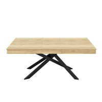 ESSTISCH ausziehbar 140-180 cm MDF Eichefarben - Braun, Metall (180/80/76cm) - Meubliv