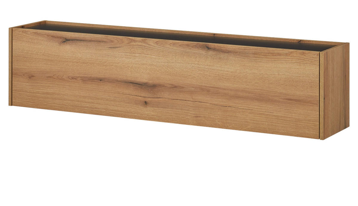 TV-LOWBOARD Evoke Eiche, grau 150 cm Hängeschrank, TV-Unterteil hängend - Eichefarben/Naturfarben, Holz/Holzwerkstoff (150/35/30cm) - Furn.Design