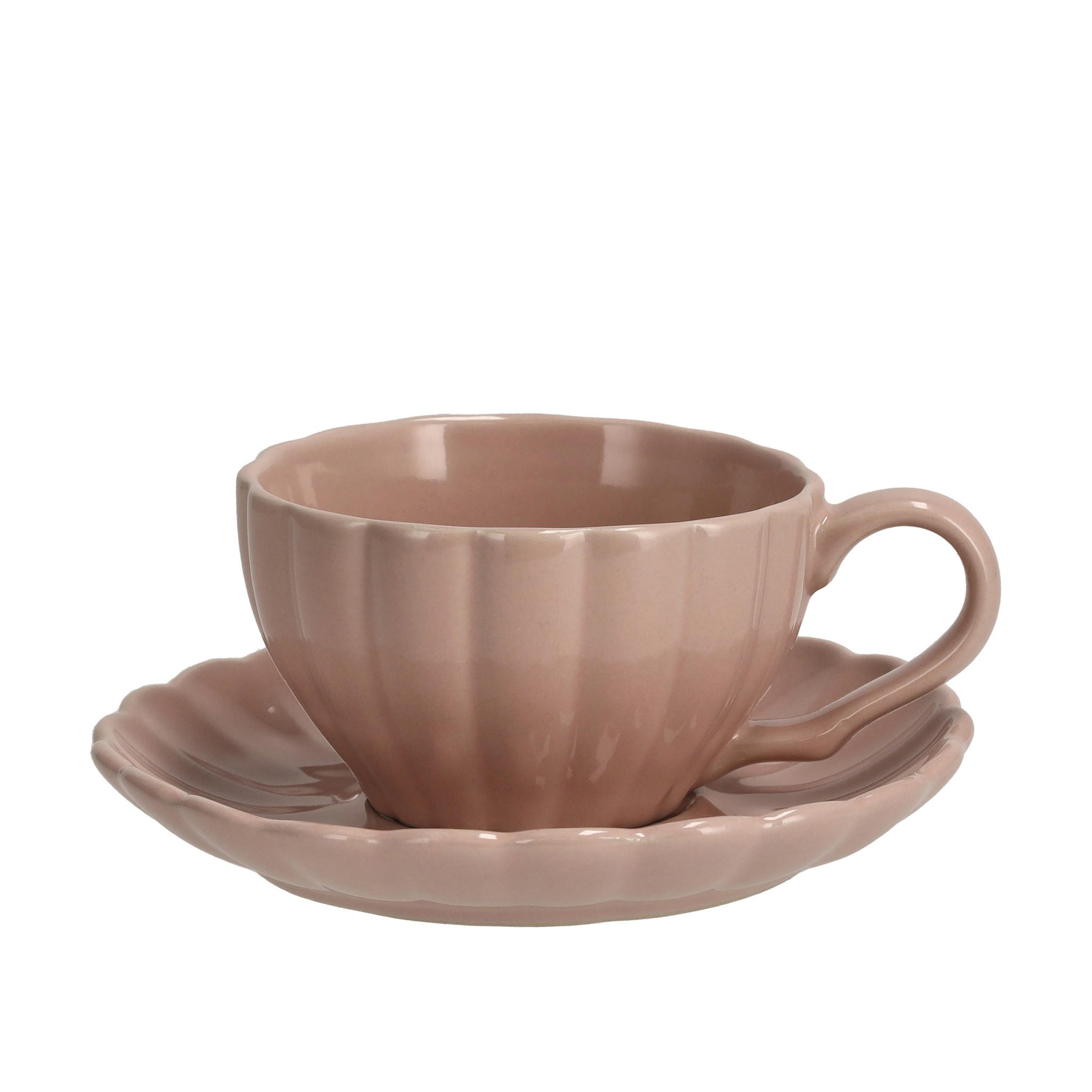 TASSE MIT UNTERTASSE Fiorenal - Rosa, Stein (0.17L) - home&you