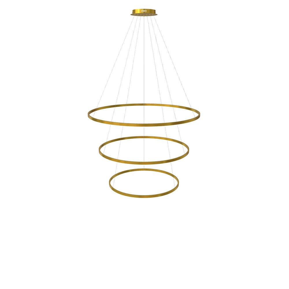 LED-HÄNGELAMPE 3er Ring Gold Ø 120 | 100 | 80cm - Goldfarben, Metall (1.3/120/3.3cm) - s.luce
