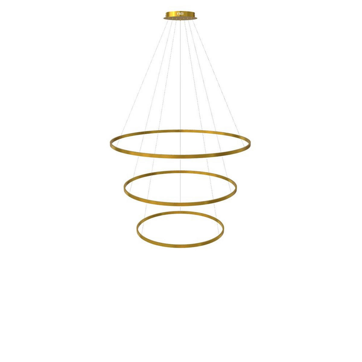 LED-HÄNGELAMPE 3er Ring Gold Ø 120 | 100 | 80cm - Goldfarben, Metall (1.3/120/3.3cm) - s.luce