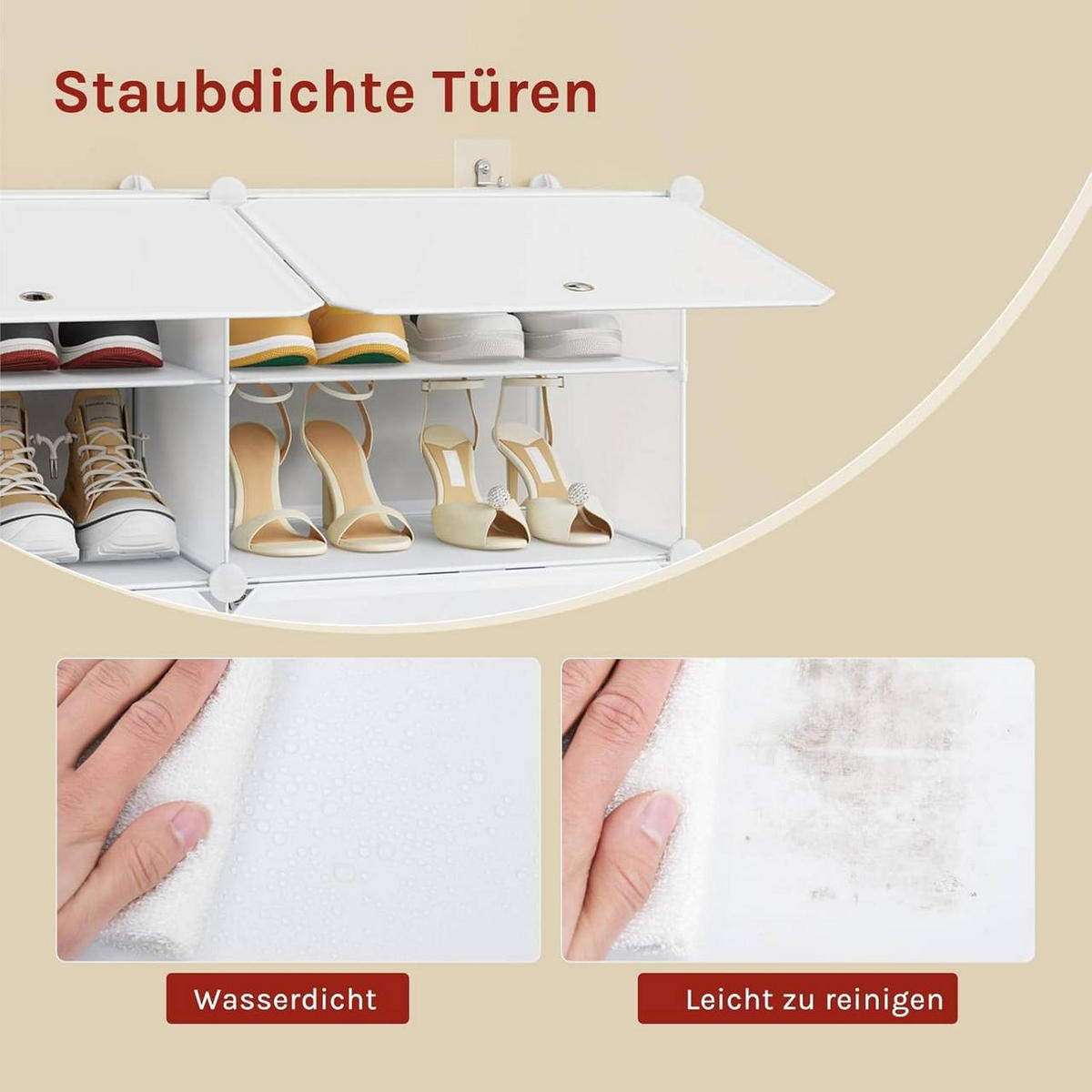 SCHUHREGAL mit 6 Fächern, Weiß - Weiß, Kunststoff/Metall (94/109/35cm) - Woltu