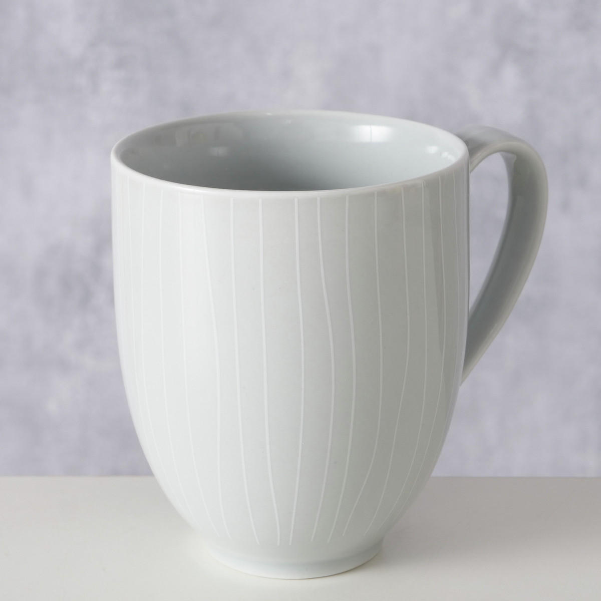 BECHER Bergen Grau 380 ml 8,9/8,9/10,5 cm - Grau, Keramik (0.38L) - Boltze Home