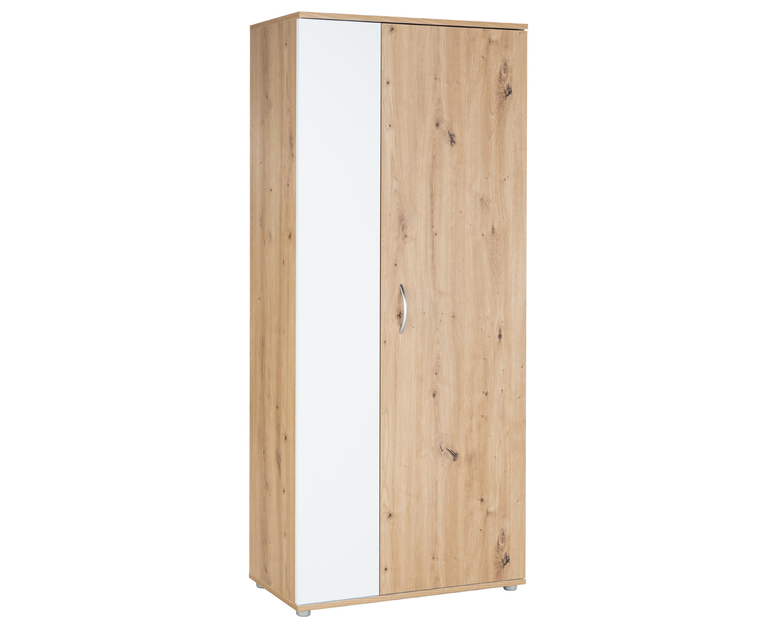 arthur berndt Mehrzweckschrank Eiche Artisan, Weiß 70x159x35 cm