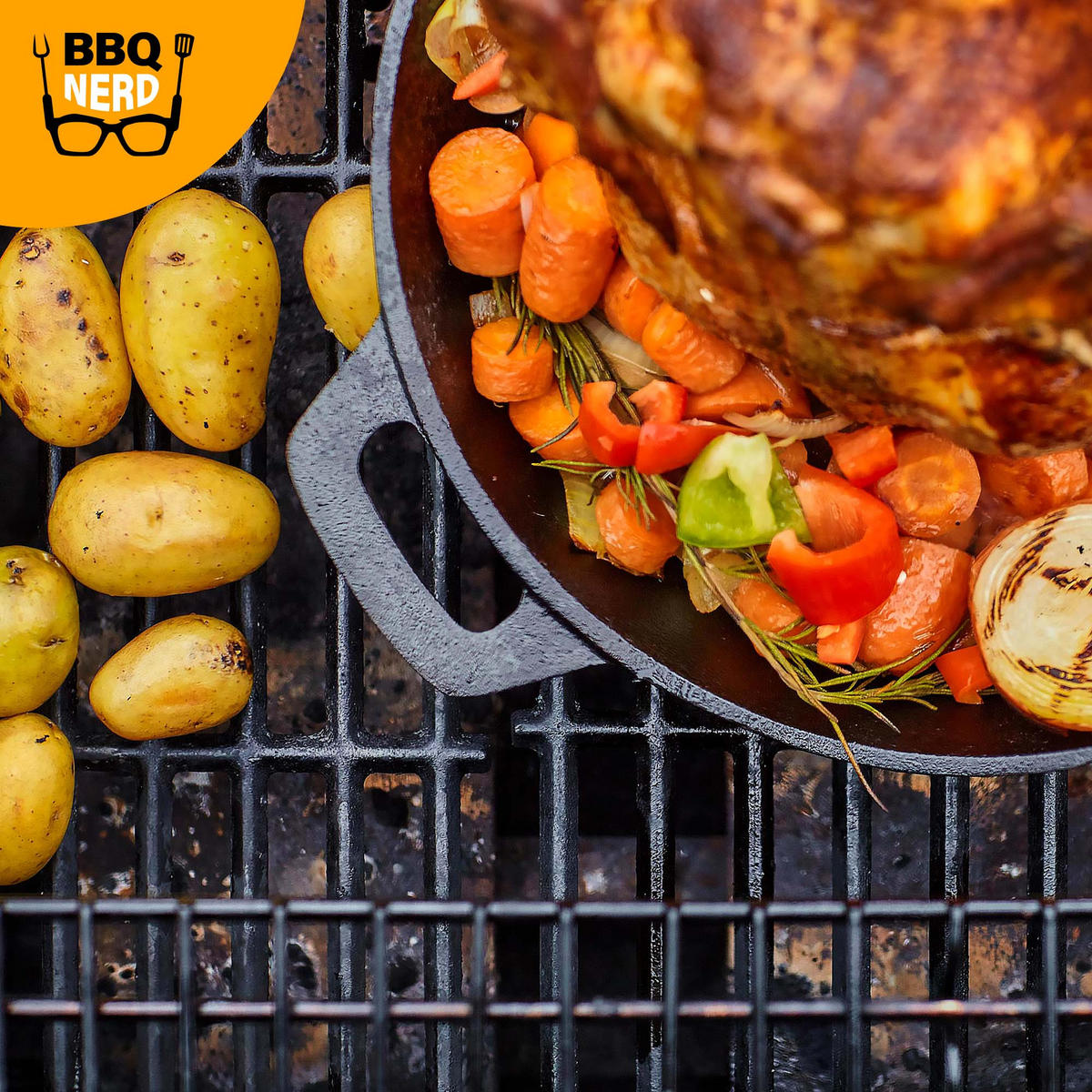 HÄHNCHENBRÄTER aus Gusseisen Ø28cm - Schwarz, Metall (29/12/29cm) - BBQ Nerd