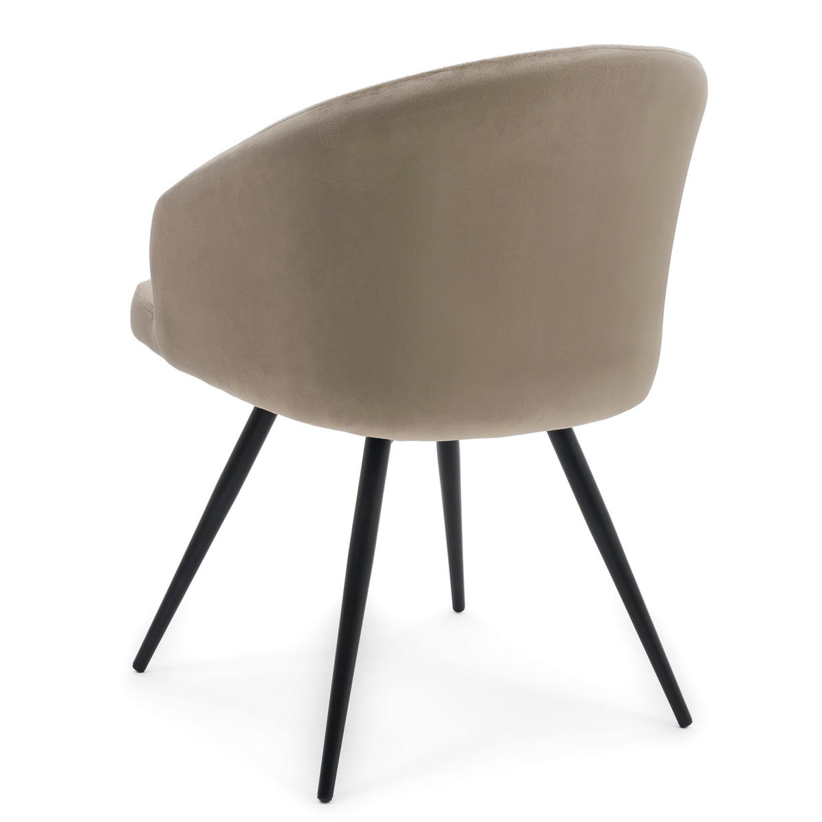 STUHL MODENA drehbar gepolsterter mit Steppung - dunkelbeige - Samt Velour - Schwarz/Braun, Textil/Metall (57/80/59cm) - NEW HOME