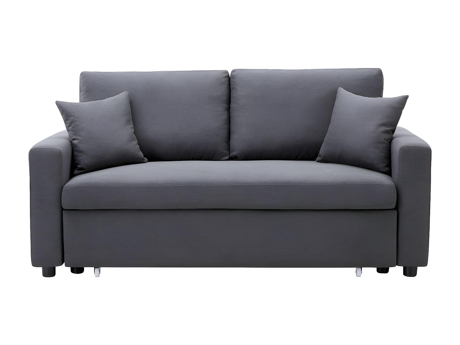 SCHLAFSOFA - 3 Personen - Stoff - Anthrazitgrau - - Anthrazit, Textil (168/85/101cm) - Vente-Unique