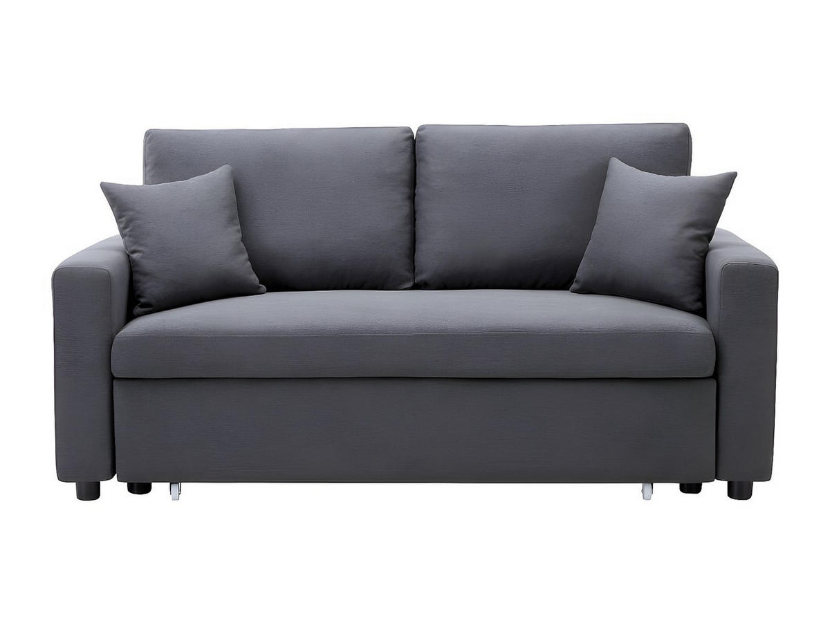 SCHLAFSOFA 3-Sitzer - Stoff - Anthrazit - INIZOR - Anthrazit, Textil (168/85/101cm) - Vente-Unique