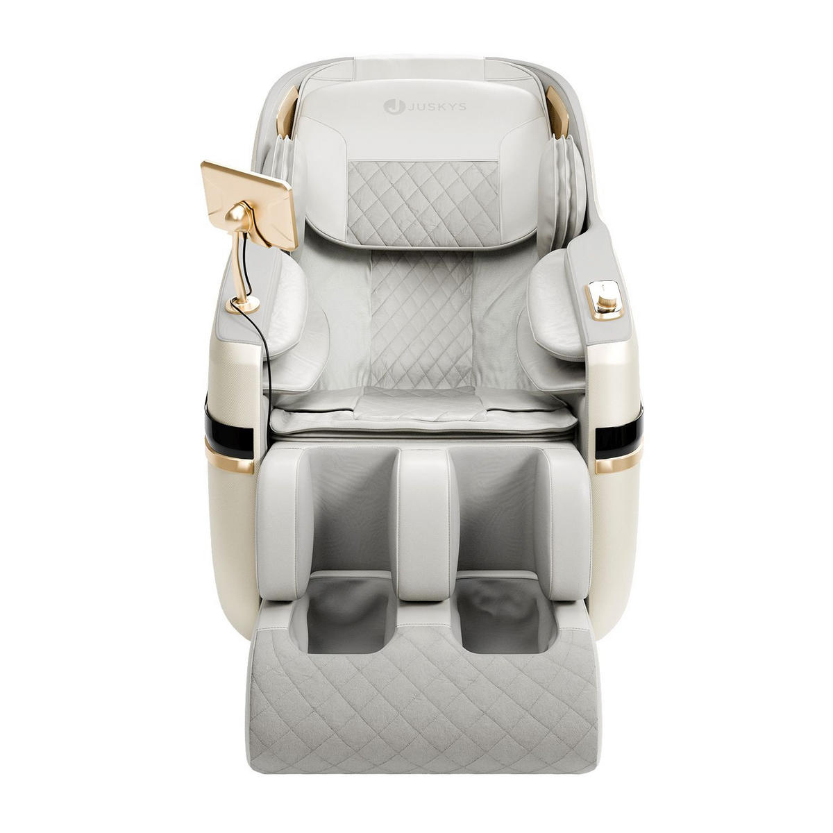 MASSAGESESSEL Naxos Weiß/Hellgrau - Hellgrau, Textil (75/105/142cm) - Juskys