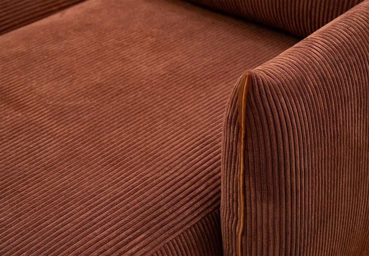 ECKSOFA TAUER 5-Sitzer, orange - Schwarz/Orange, Holzwerkstoff/Kunststoff (294/173cm) - Courtois Laville