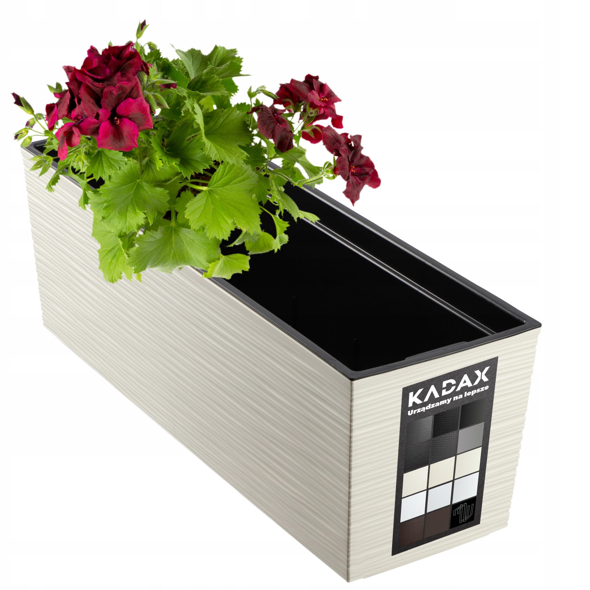 BALKONBLUMENTOPF mit Einsatz 56 cm, Creme - Creme, Kunststoff (18/56cm) - KADAX