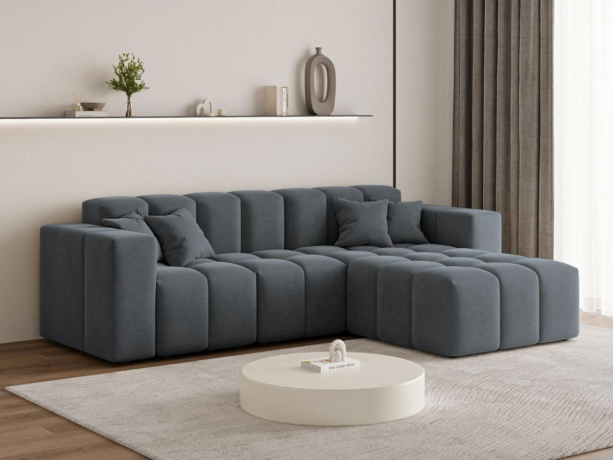ECKSOFA Loopo Dunkelgrau Rechts - Dunkelgrau, Holz/Textil (265/180cm) - Graingold