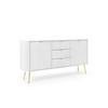 KOMMODE Breite ZOVA Weiß-Gold, 168x87x39cm 3 Schubladen, 2 Schränke - Goldfarben/Weiß, Holzwerkstoff/Kunststoff (168/87/39cm) - DomoHome
