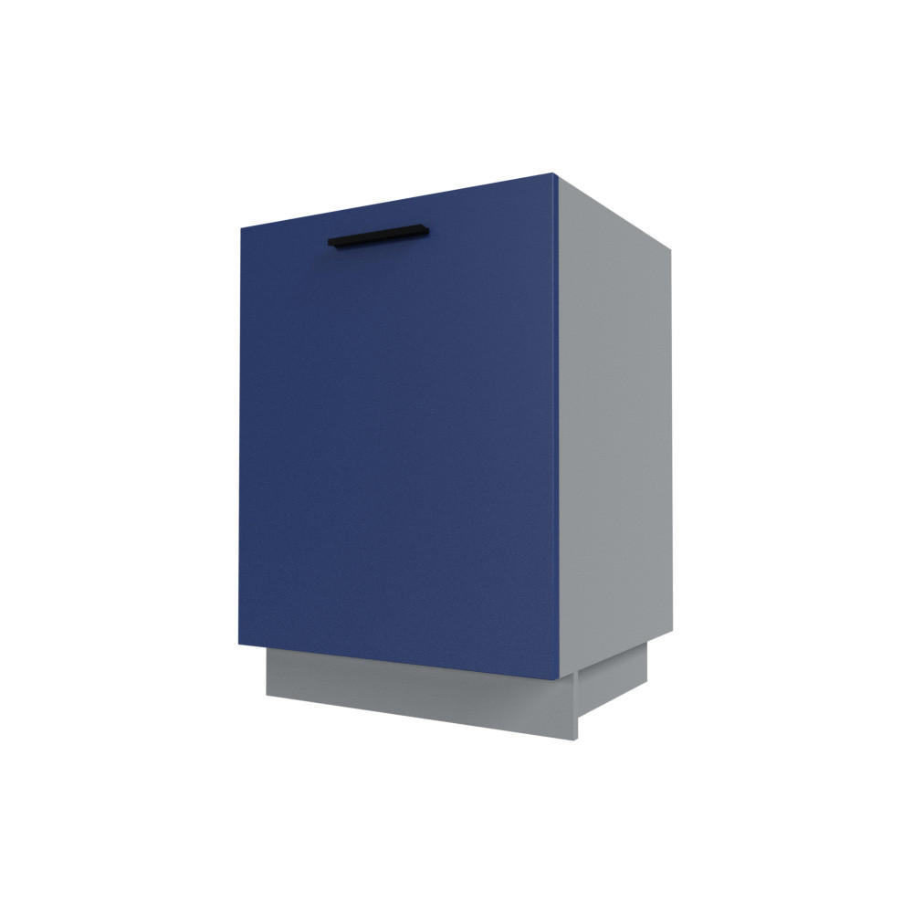 KÜCHENUNTERSCHRANK Bonn D1D/60 Marineblau Matt / Grau Matt 60 / 50 / 82cm - Blau/Grau, Holz/Holzwerkstoff (60/82/50cm) - Feldmann-Wohnen
