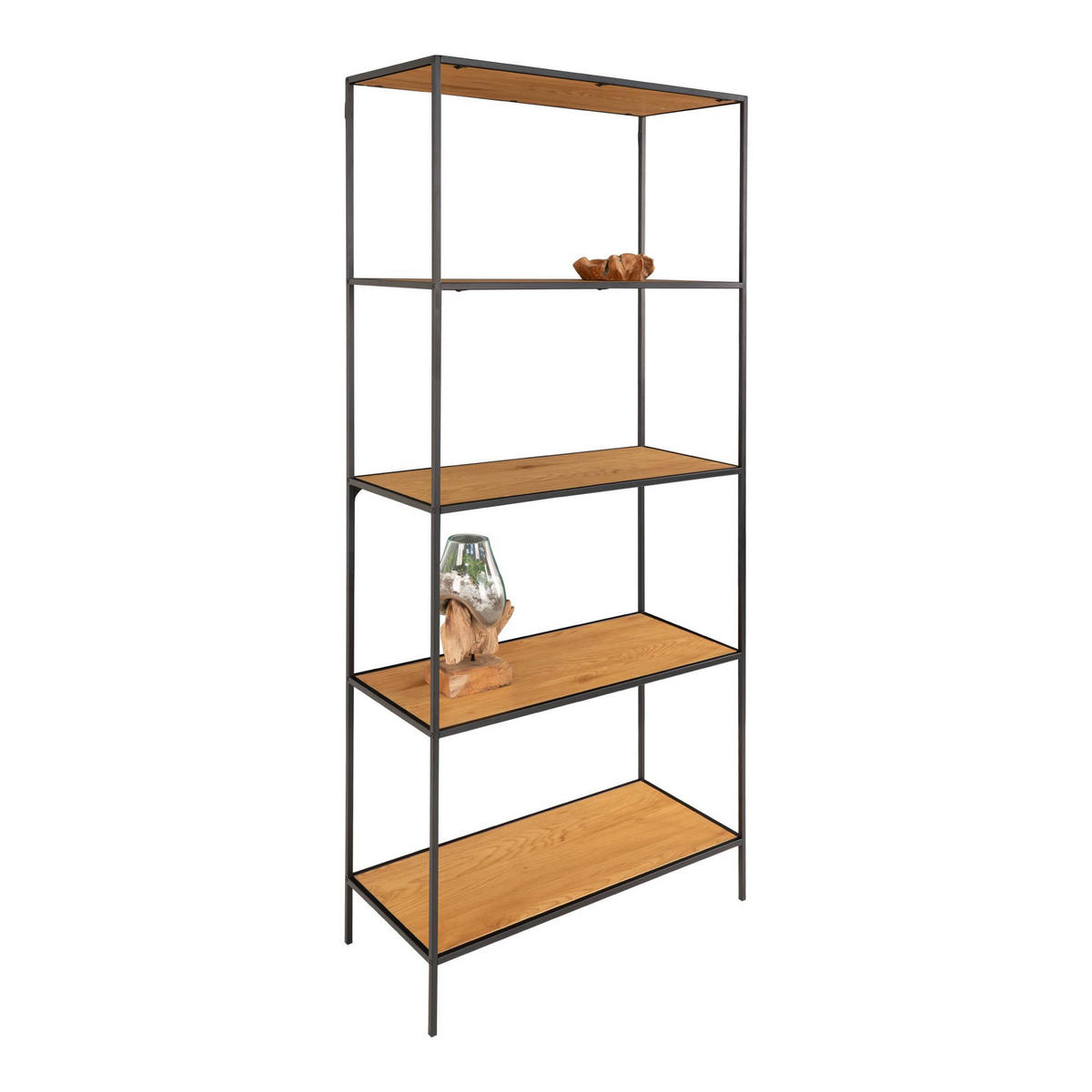 REGAL Vita Stahl, Spanplatte, Melaminfolie Natur - Naturfarben, Metall (36/170/80cm) - tinkaro