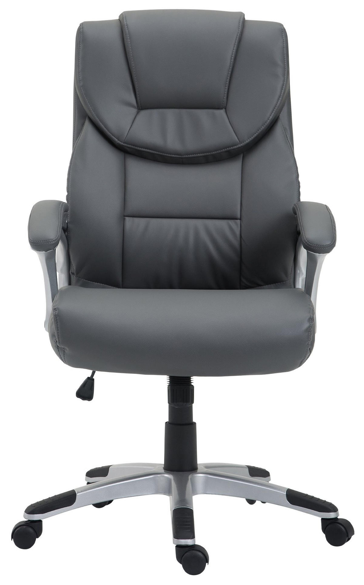 CHEFSESSEL Lederlook Grau - Grau, Kunststoff/Textil (65/109/73cm) - CLP