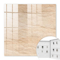 SCHLÜSSELBOX Weiß 30x30 cm – Türöffnung nach rechts - Steintextur - Beige, Metall (30/30/5cm) - TULUP