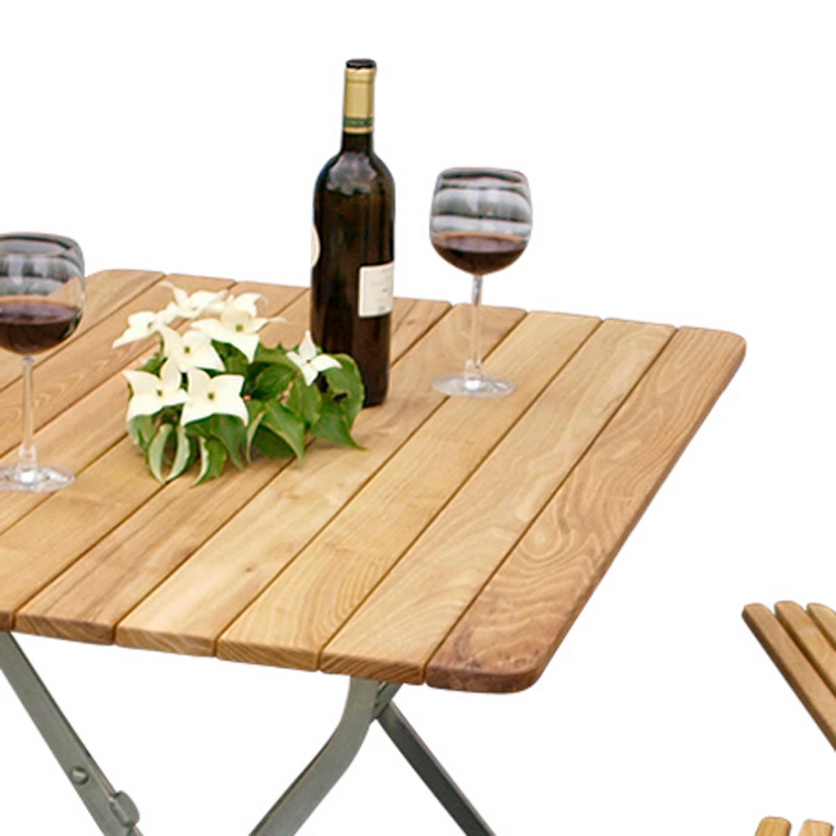 GARTEN-GARNITUR Bad Belzig 5-teilig aus Robinienholz, Stahlgestell Verzinkt - Braun, Holz - TPFGarden
