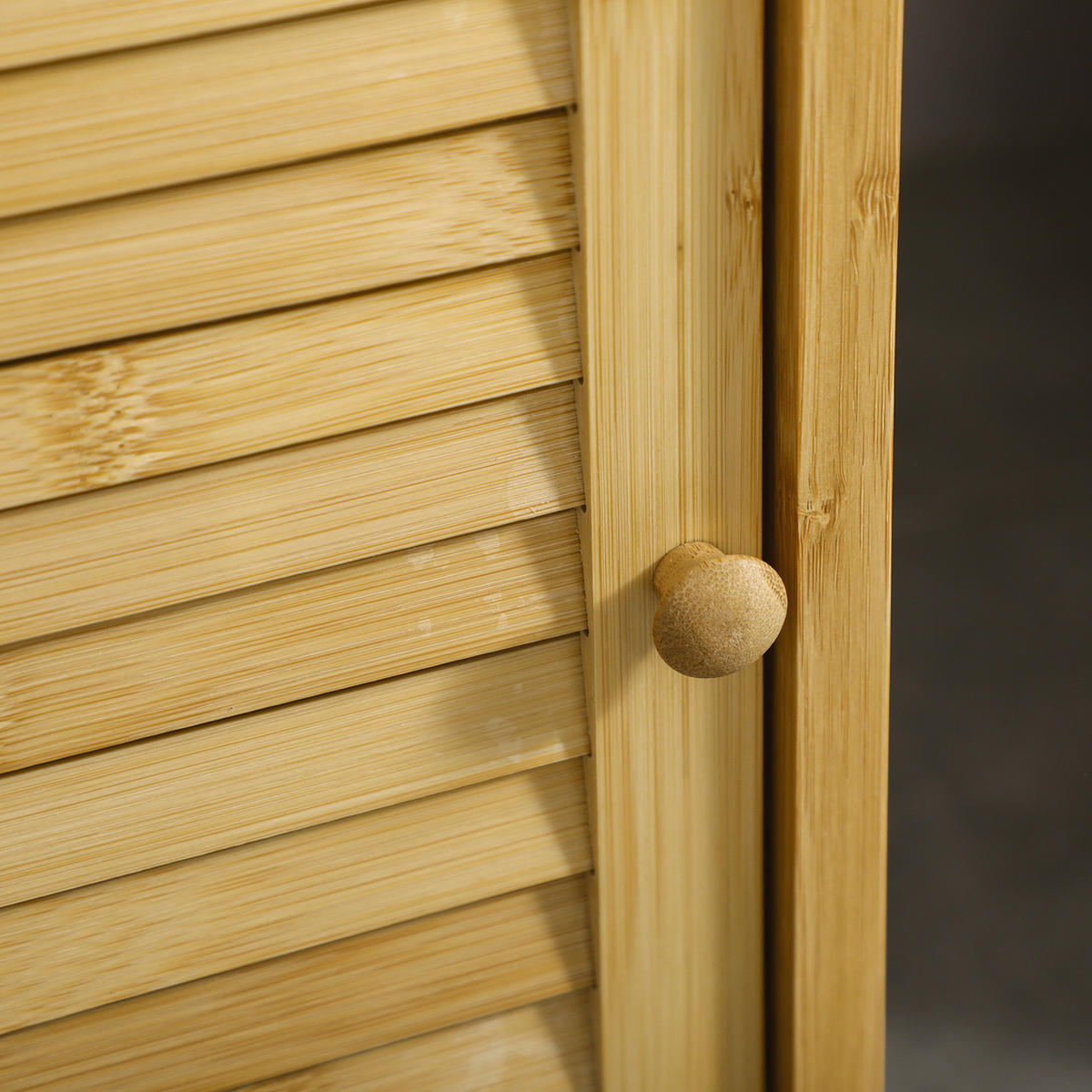 BADEZIMMERSCHRANK - Naturfarben, Holzwerkstoff (36.5/67/33cm) - Kleankin