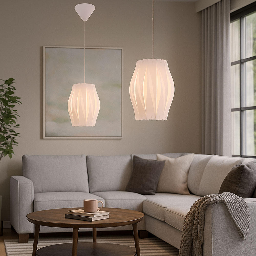 HÄNGELEUCHTE AUSTIN Weiß Kunststoff - Weiß, Kunststoff (30/30/150cm) - Globo Lighting