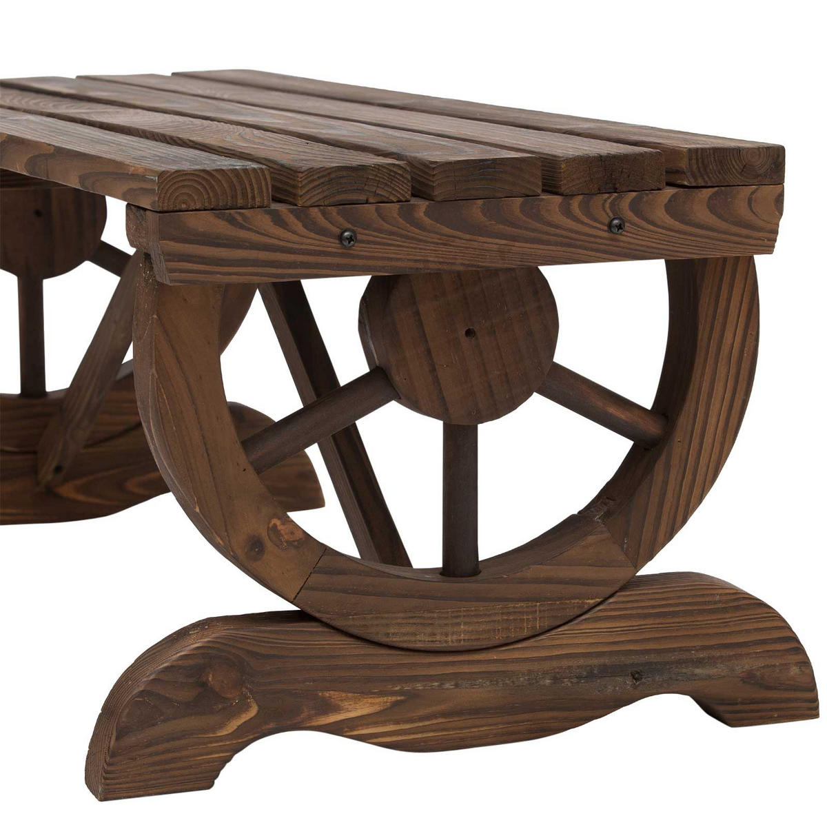 GARTENBANK aus Holz, Wetterfest, Sitzbank, Gartenmöbel, Rustikale, Bank, Braun - Braun, Holz (50/39.5/98cm) - Outsunny