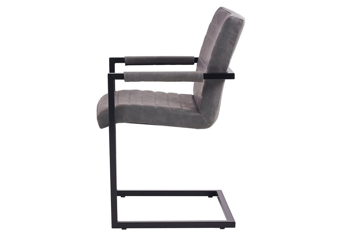 FREISCHWINGER PARZIVO - Schieferfarben/Anthrazit, Leder/Metall (46/84/42cm) - SAM