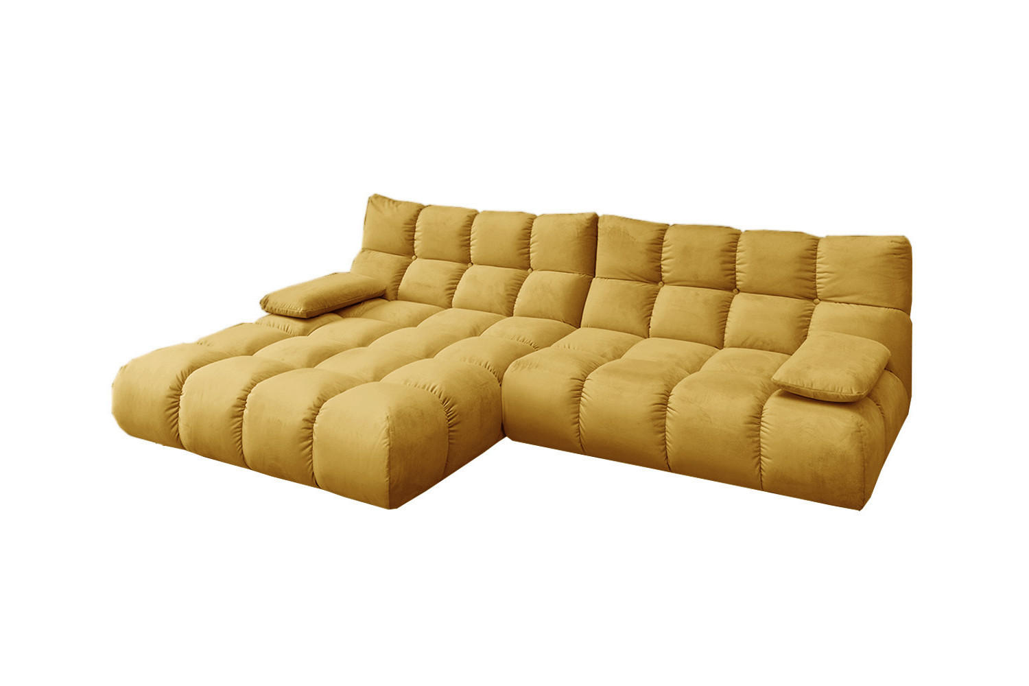 ECKSOFA VIVIEN Gelb Velvet - Currygelb/Gelb, Kunststoff/Textil (290/178cm) - KAWOLA
