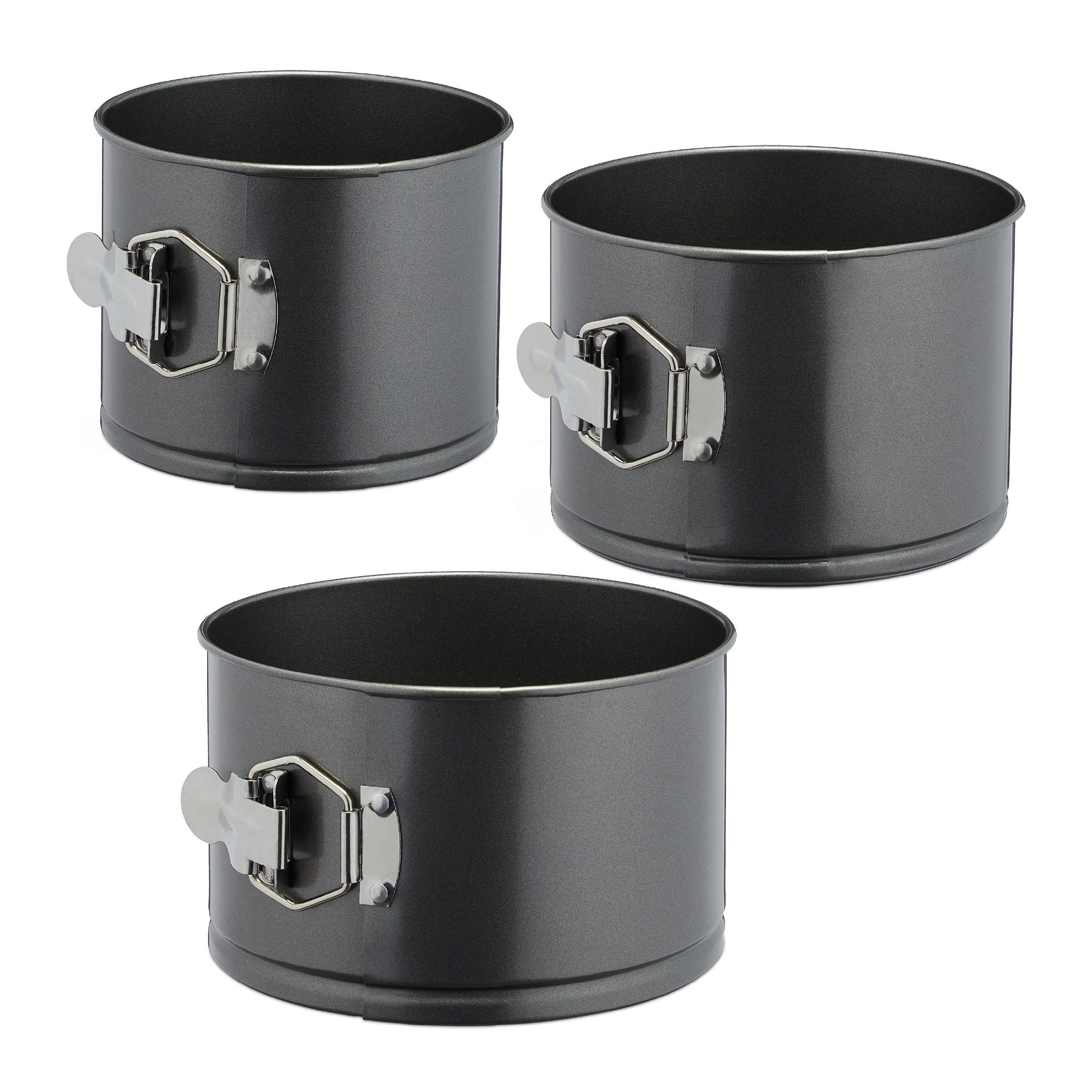 3XSPRINGFORM - Anthrazit, Metall (18/11/18cm) - Relaxdays