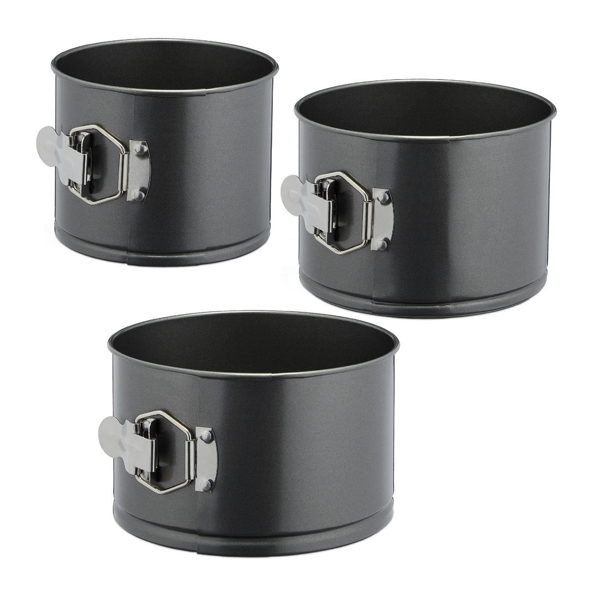 3XSPRINGFORM - Anthrazit, Metall (18/11/18cm) - Relaxdays