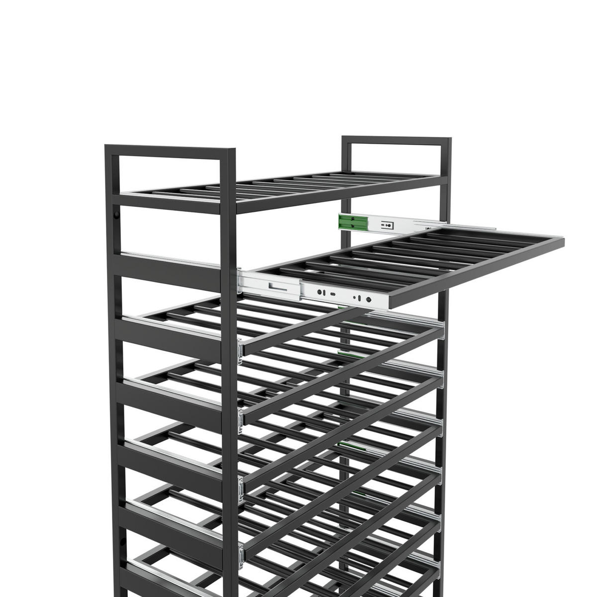 WEINREGAL Amarone Metall,Schwarz, Für 117 Weinflaschen 170/80/30cm - Schwarz, Metall (30/170/80cm) - Metalo Pro