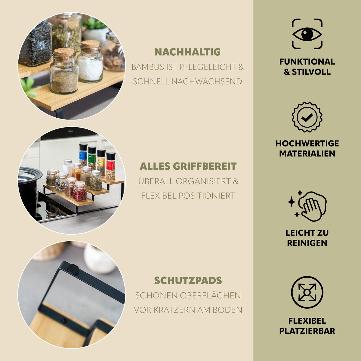 GEWÜRZREGALE 2er-Set, schwarz - Schwarz, Holz (32/14/27cm) - bremermann