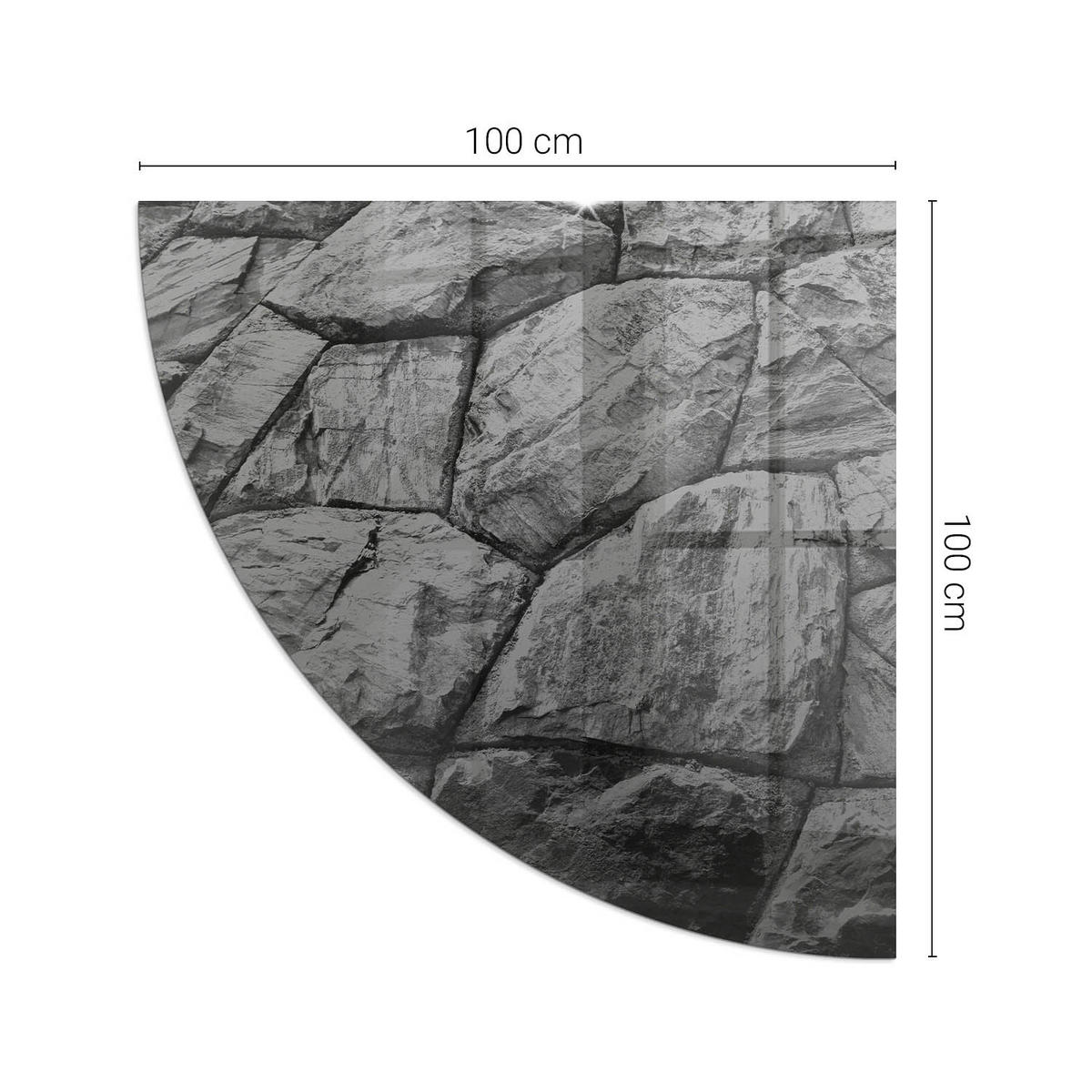 GLASPLATTE für Kamin 100x100 cm - Grau, Glas (100/100/0.4cm) - TULUP