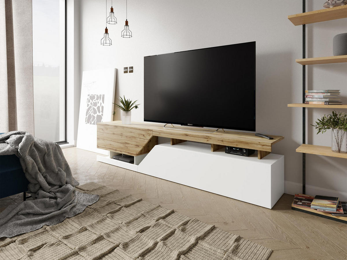 TV-LOWBOARD Ceelias 200 - Weiß, Holzwerkstoff (200/47/35cm) - MIRJAN24