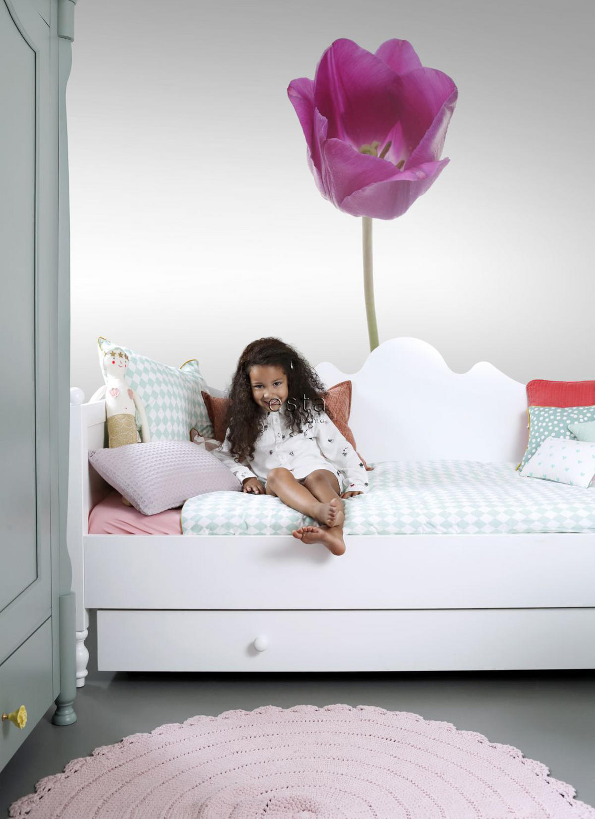 FOTOTAPETE Tulpe 93 x 211.5 cm - Pink, Papier (93/211.5cm) - ESTAhome
