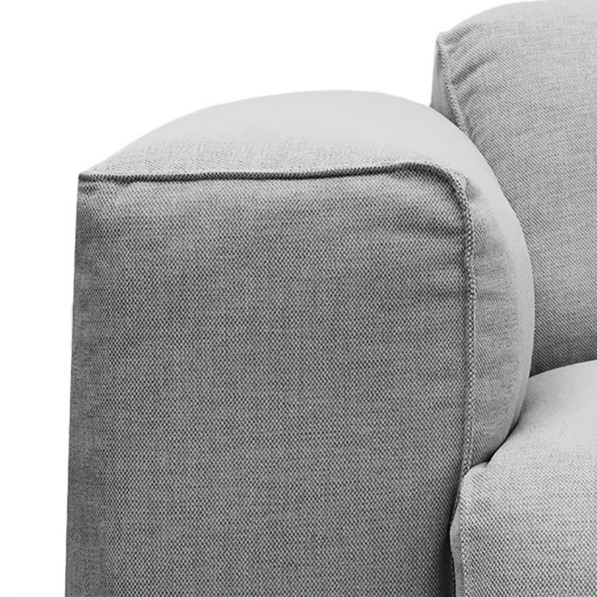 ECKSOFA mit Rundecke - Hellgrau/Schwarz, Kunststoff/Textil (325/260cm) - home24