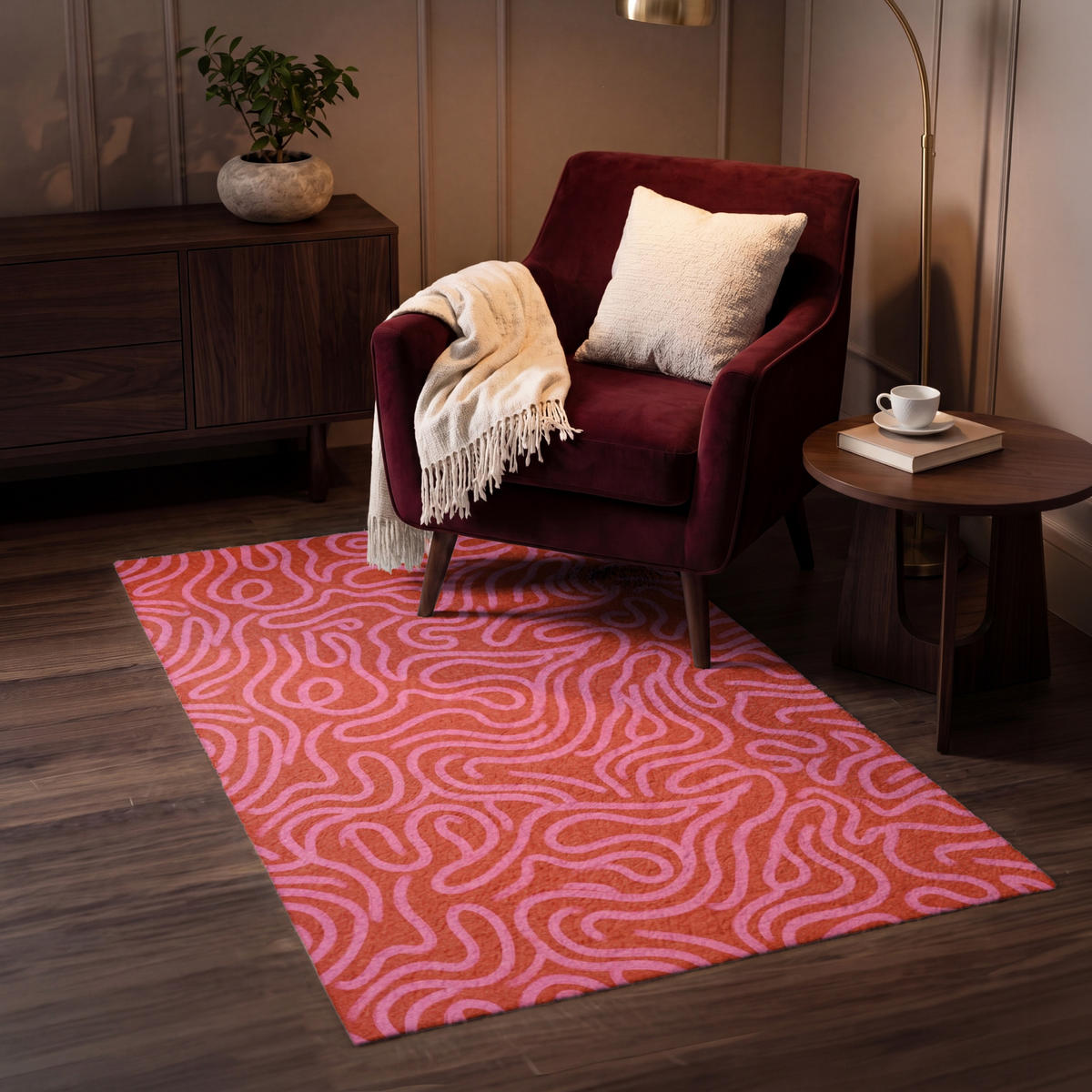 KOBERCE - Ružová - 80x120 cm - červená, textil/plast (80/0.4cm) - OnlyWow