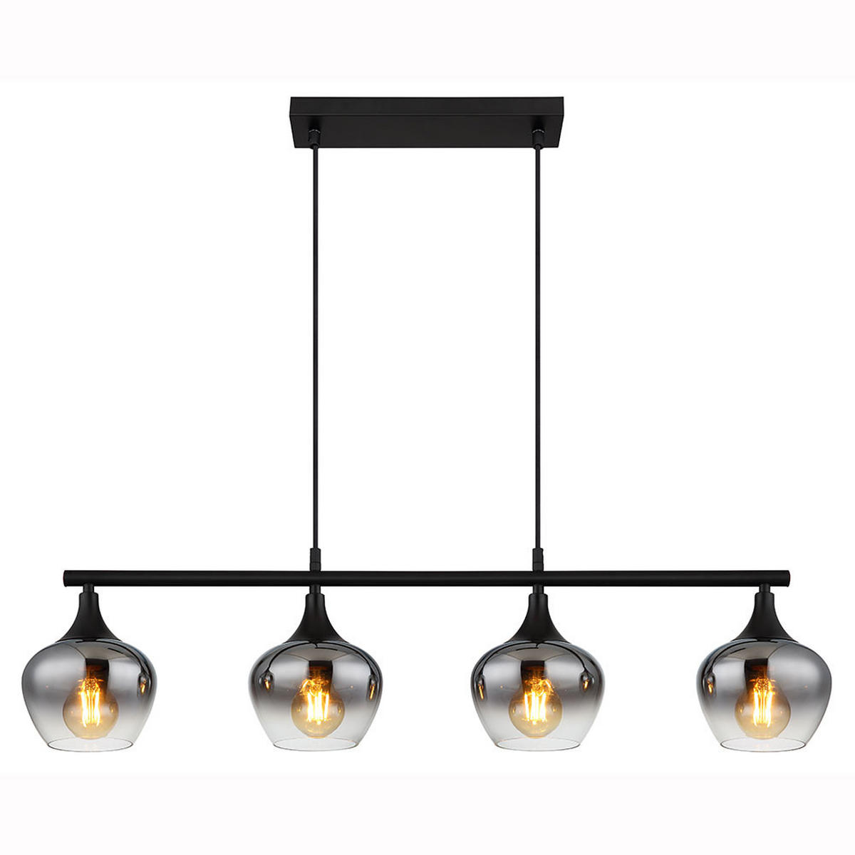 LED HÄNGELEUCHTE Maxy Metall Schwarz - Schwarz, Glas (90/15/120cm) - Globo Lighting