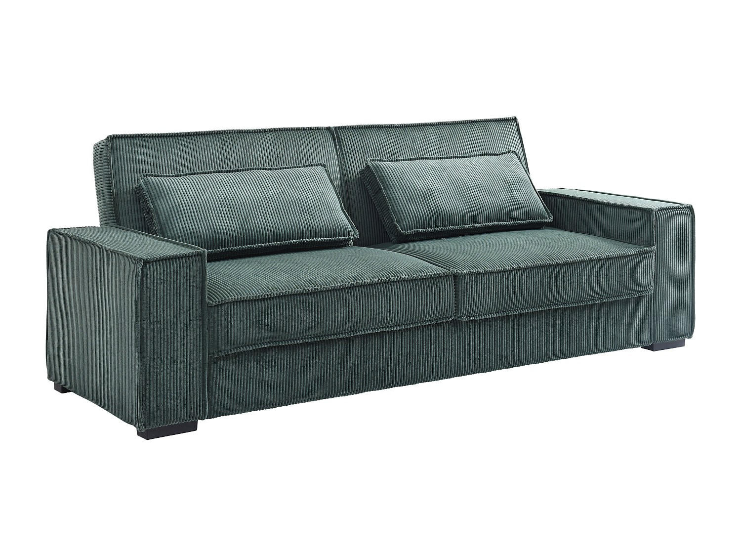 SCHLAFSOFA - 3 Personen - Samt - Tannengrün - - Waldgrün, Textil (230/90/95cm) - Vente-Unique