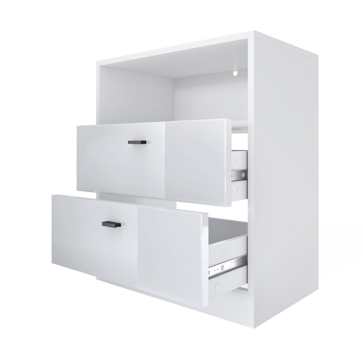 KOMMODE Pino Fronten in Anthrazit matt - Dunkelgrau/Anthrazit, Holzwerkstoff (56/67.5/36cm) - Vladon