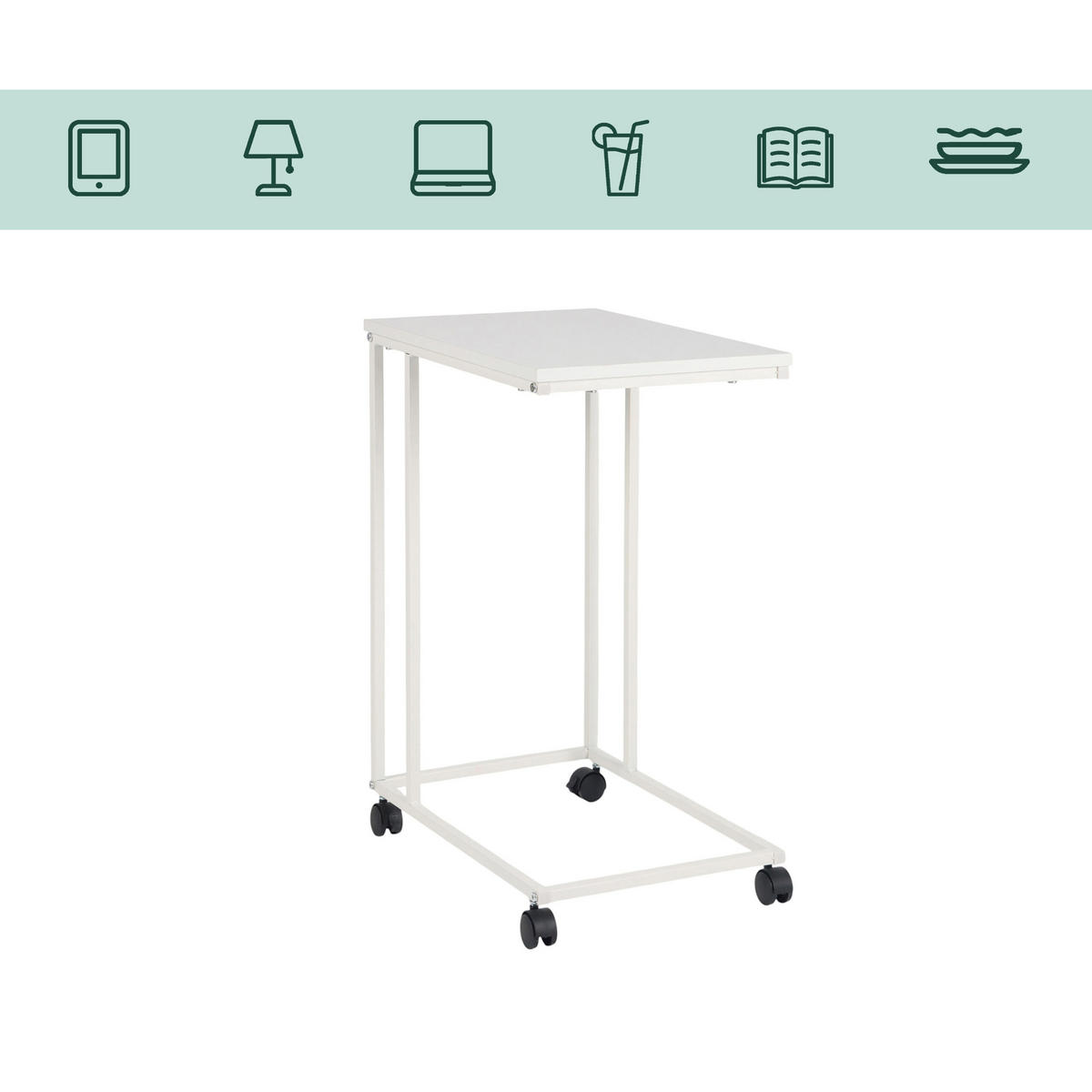 BEISTELLTISCH - Weiß, Holzwerkstoff/Kunststoff (35/50/68cm) - Relaxdays