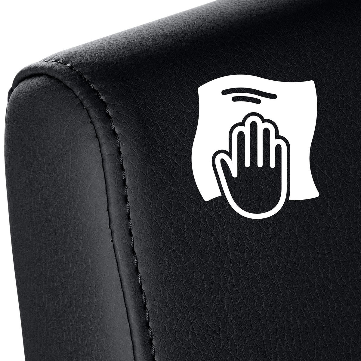 SCHWINGSTUHL Lederlook schwarz - Edelstahlfarben/Schwarz, Textil/Metall (40/90/50cm) - CLP