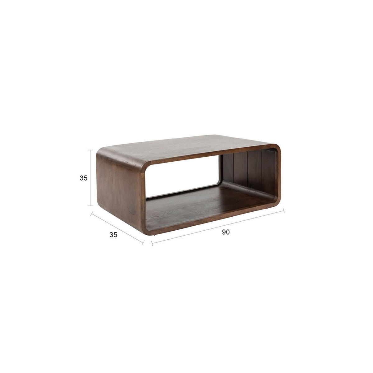 COUCHTISCH Tycho Braun - Braun, Holz (90/35/35cm) - Housecraft Living