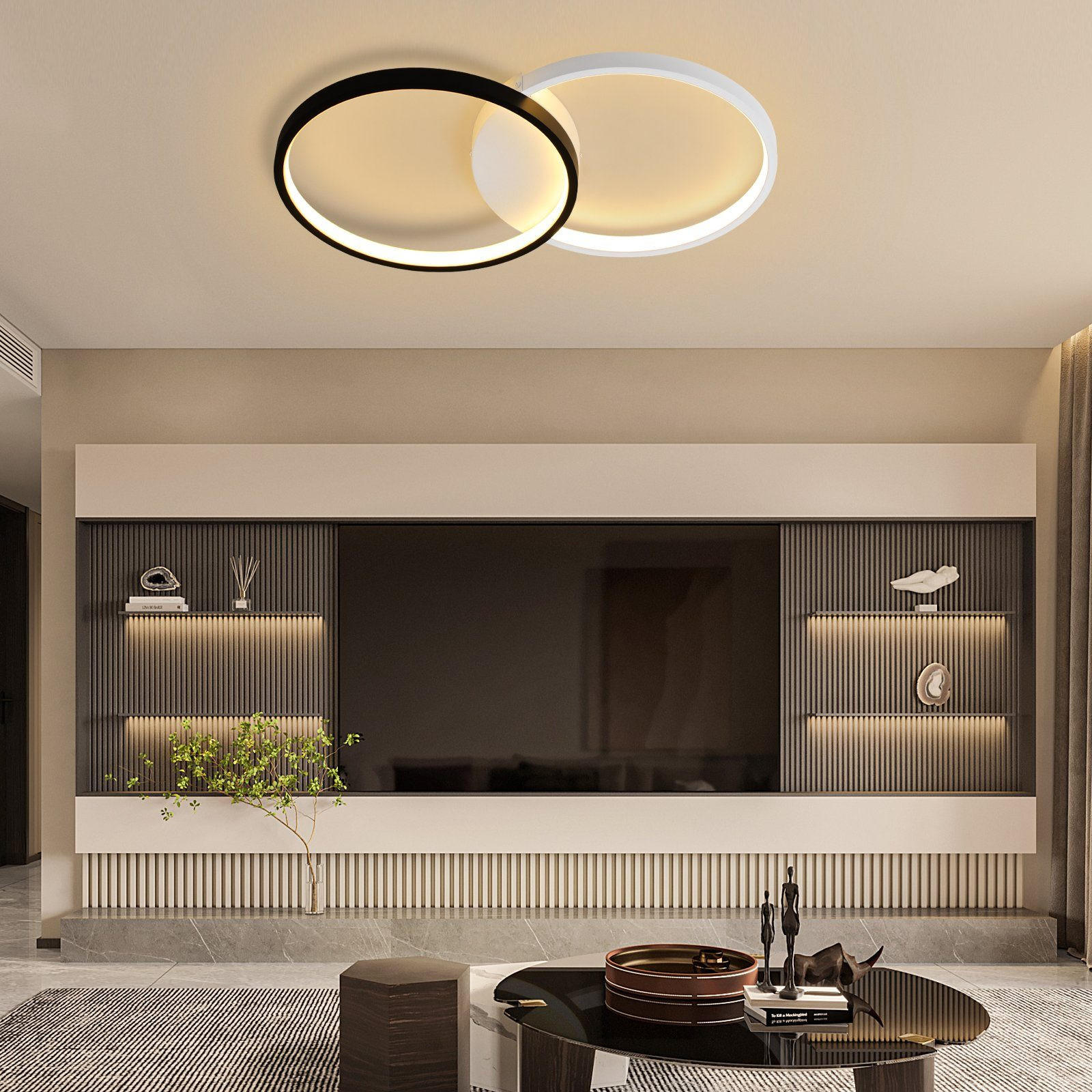 LED-DECKENLEUCHTE Valdemar 50/30/5 cm - Weiß, Metall (50/30/5cm) - Nettlife