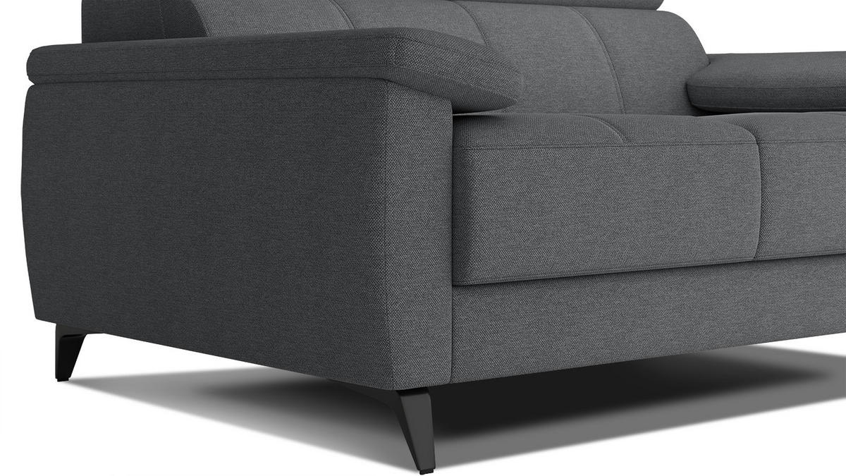 SOFA TAUNUS 2-Sitzer, dunkelgrau - Dunkelgrau/Schwarz, Holzwerkstoff/Textil (141/80/102cm) - Courtois Laville