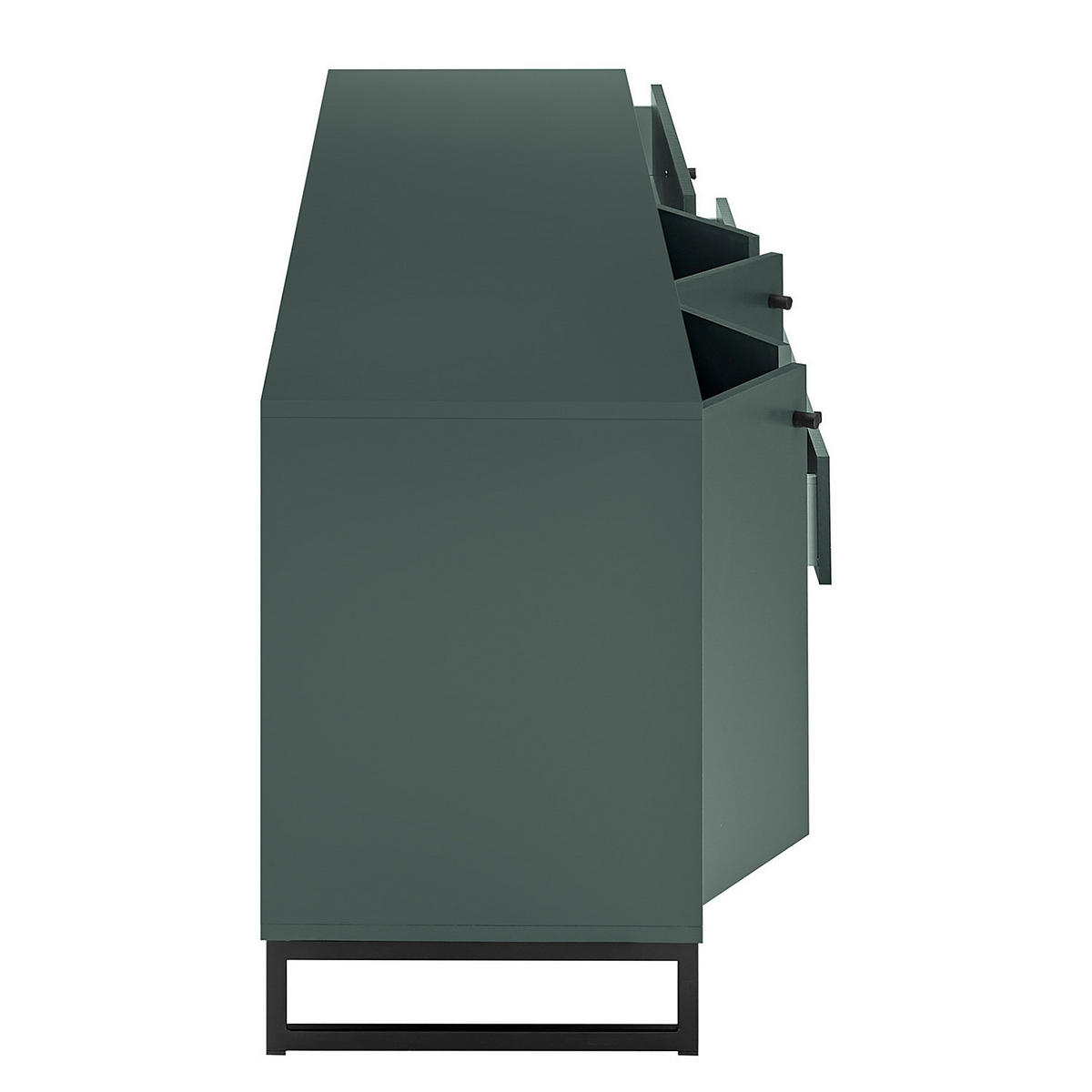LOWBOARD - Dunkelgrün / Schwarz - Dunkelgrün, Holzwerkstoff (213/62/42cm) - home24