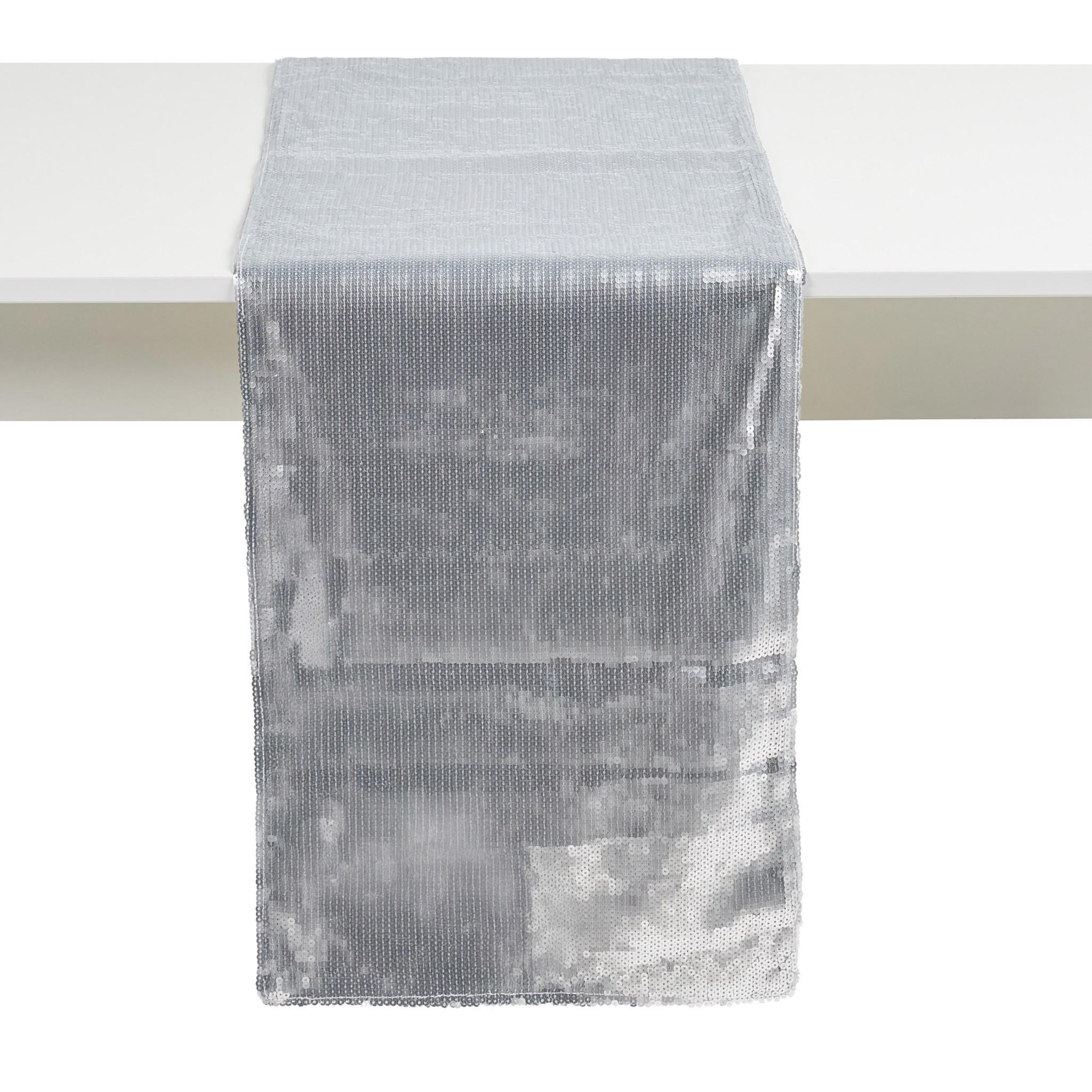 TISCHLÄUFER Exelent - Silberfarben, Textil (180/35/1cm) - home&you